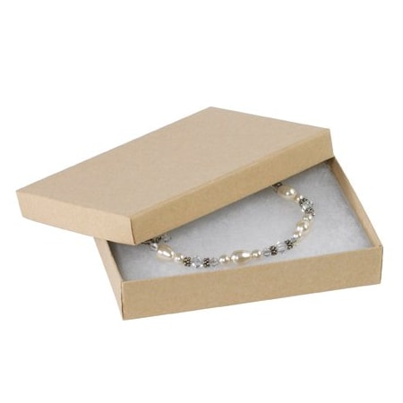 Bsc Preferred 5 1/4 x 3 3/4 x-7/8'' Kraft Jewelry Boxes, 100PK BUY00025781